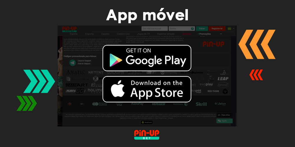 Como baixar e instalar o aplicativo Pin-Up do site oficial na seção de aplicativos das versões IOS e Android.